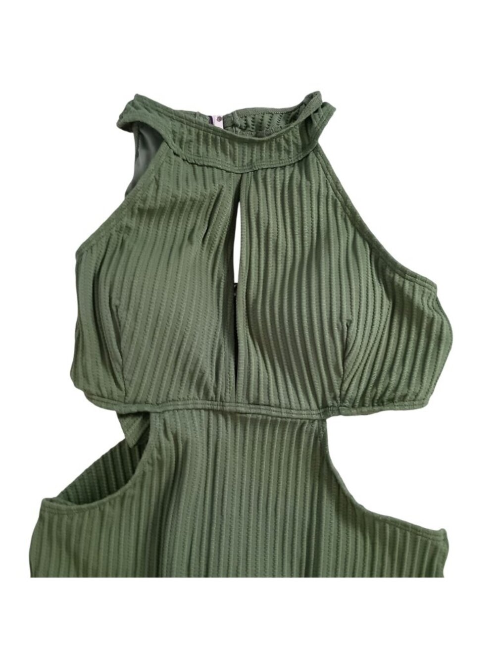 Cupshe Evergreen Backless Swimsuit Women L Hanging Neck One Piece NWT - Picture 4 of 11